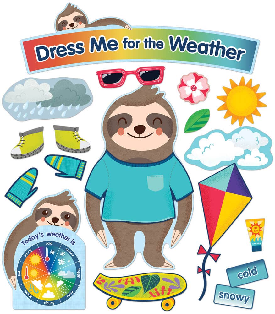 One World Dress Me for the Weather Bulletin Board Set