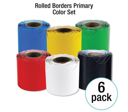 Carson Dellosa Education - ROLLED BORDER PRIMARY COLOR SET: 6 Pack
