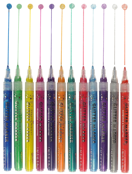 Peter Pauper Press - Studio Series Glitter Marker Set (12-piece set)