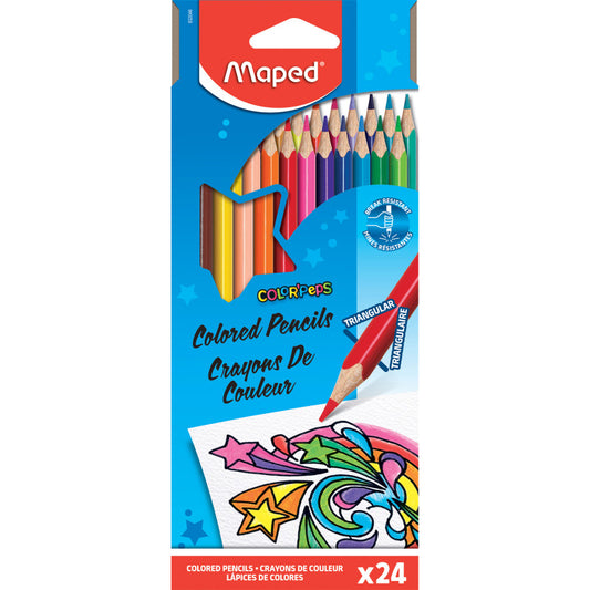 TRIANGULAR COLORED PENCILS 24 CT