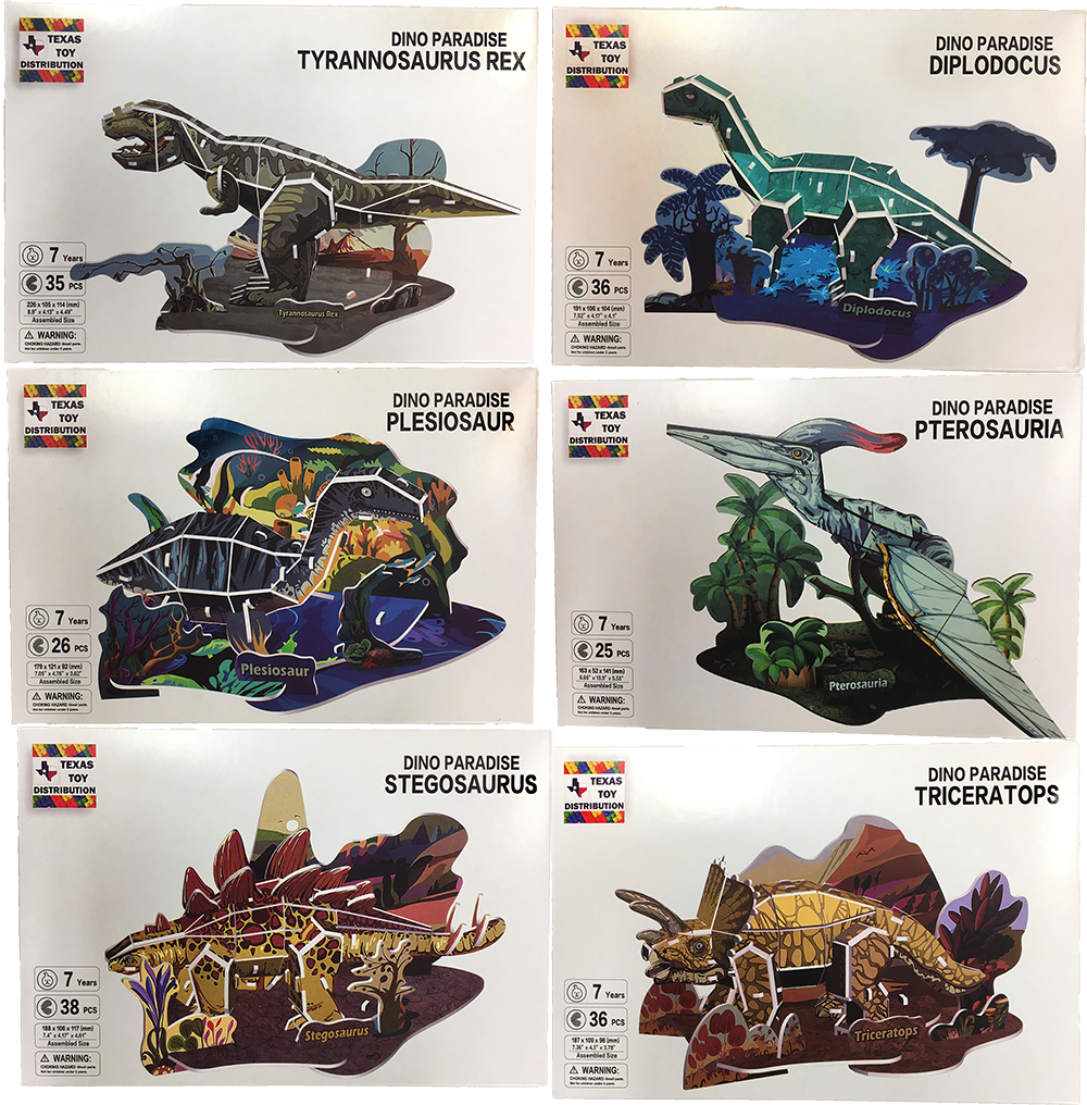 Dinosaur 3D Puzzles EPS Foam Puzzle Sets, Six Types - Random