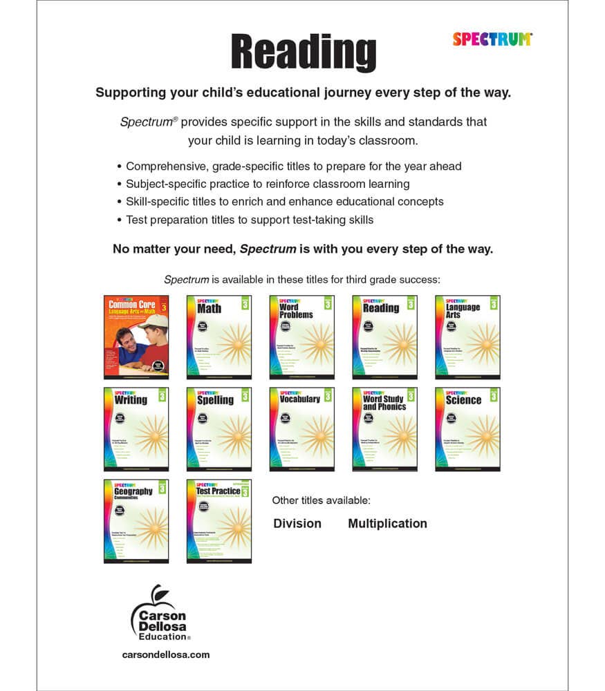 Carson Dellosa Education - Spectrum Reading Workbook, Grade 3