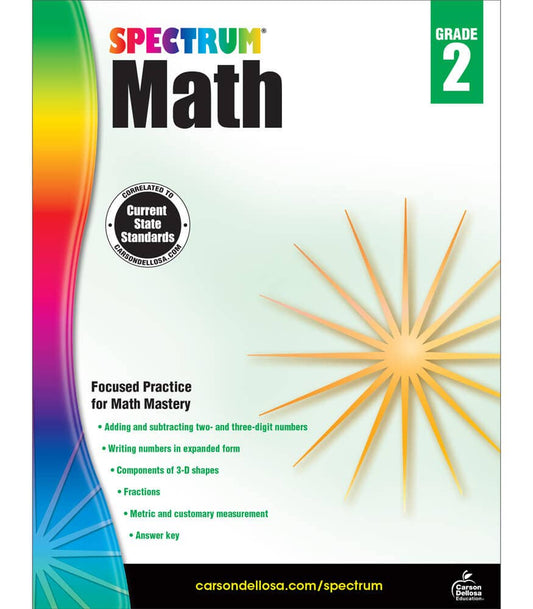 Carson Dellosa Education - Spectrum Math Workbook, Grade 2