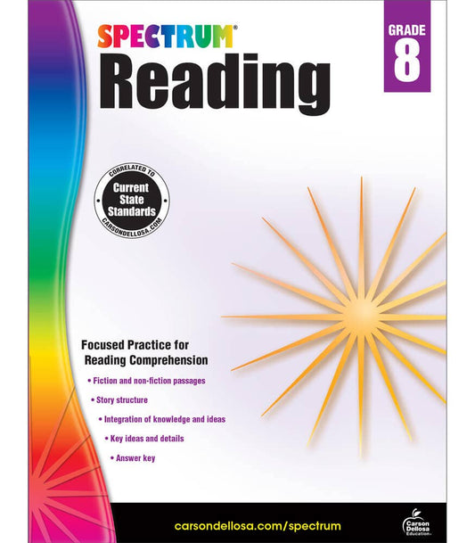 Carson Dellosa Education - Spectrum Reading Workbook, Grade 8