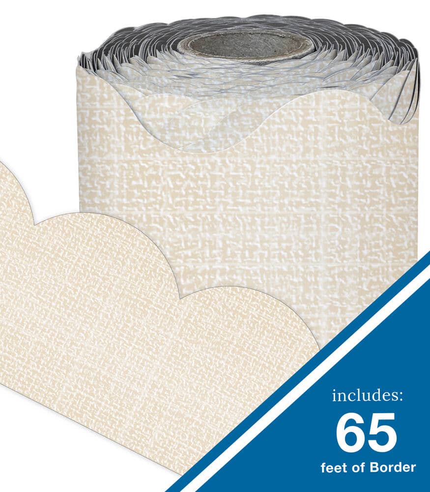 Carson Dellosa Education - Linen Rolled Scalloped Bulletin Board Borders