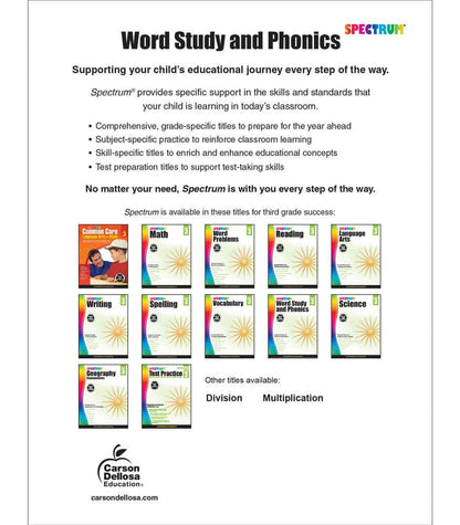 Carson Dellosa Education - Spectrum Word Study and Phonics, Grade 3