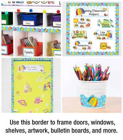 Spring Showers Scalloped Bulletin Board Borders