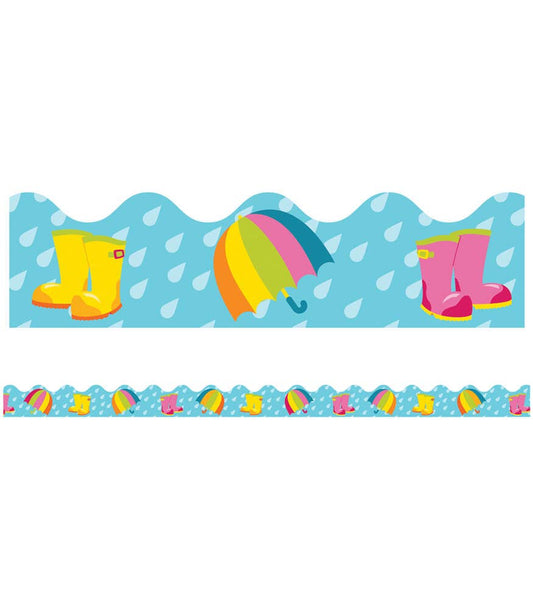 Spring Showers Scalloped Bulletin Board Borders