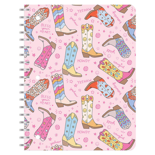 Western Cowgirl Boots Spiral Notebook