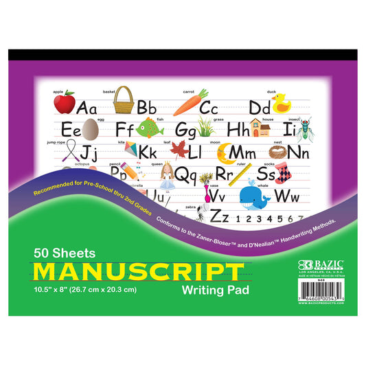 Manuscript Writing Pad 10.5"X 8"(50 pg)