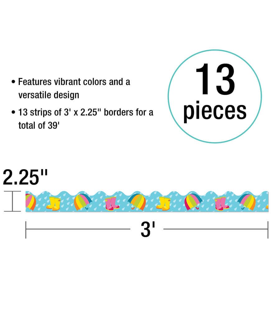 Spring Showers Scalloped Bulletin Board Borders