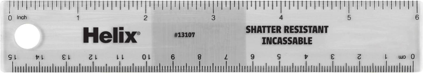 Shatter Resistant Ruler 6" / 15cm 1ct