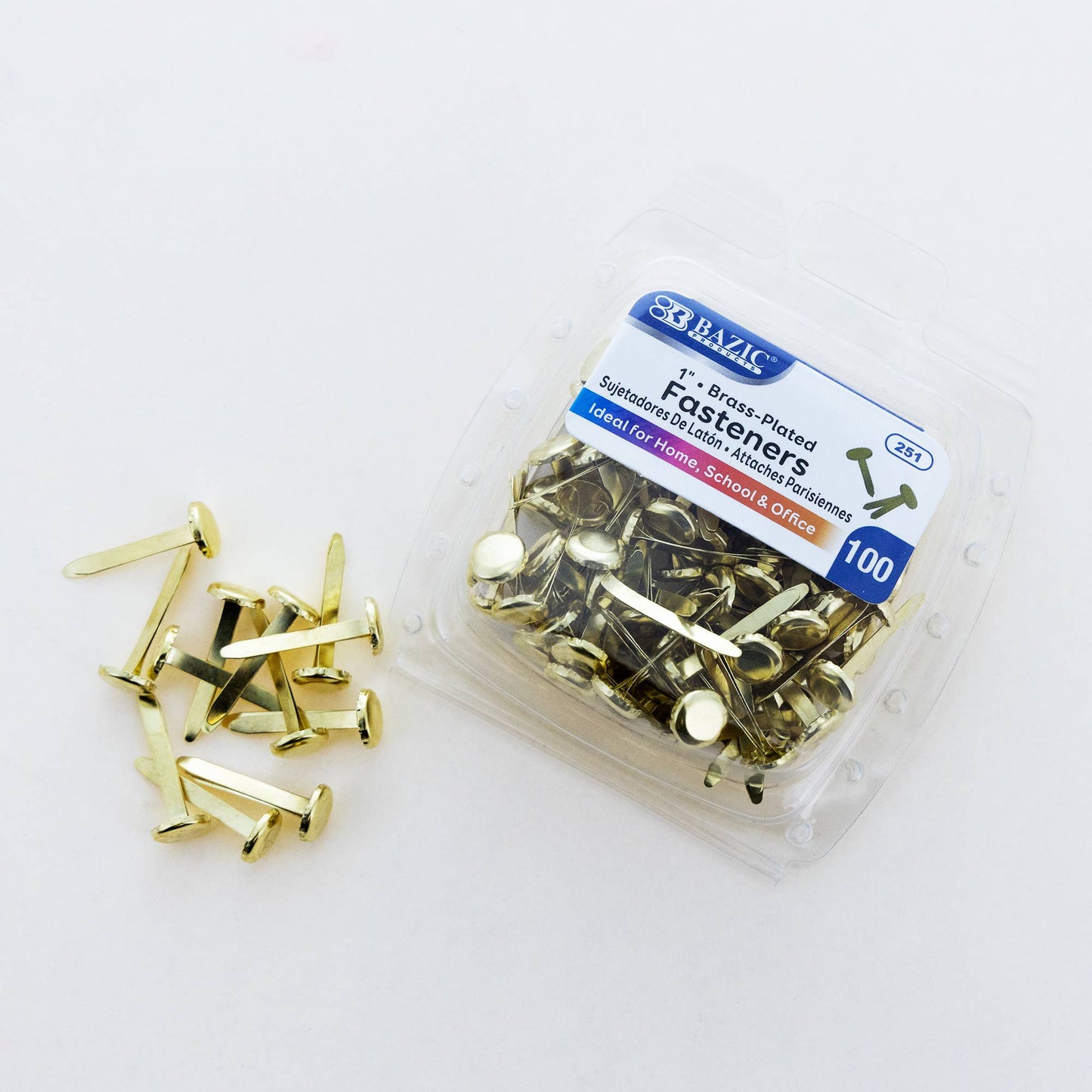 1" Brass Fastener (100/Pack)