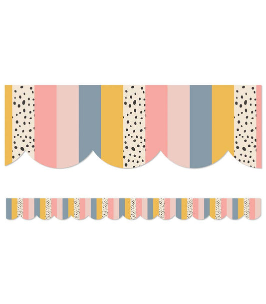 Carson Dellosa Education - We Belong Stripes Scalloped Bulletin Board Borders