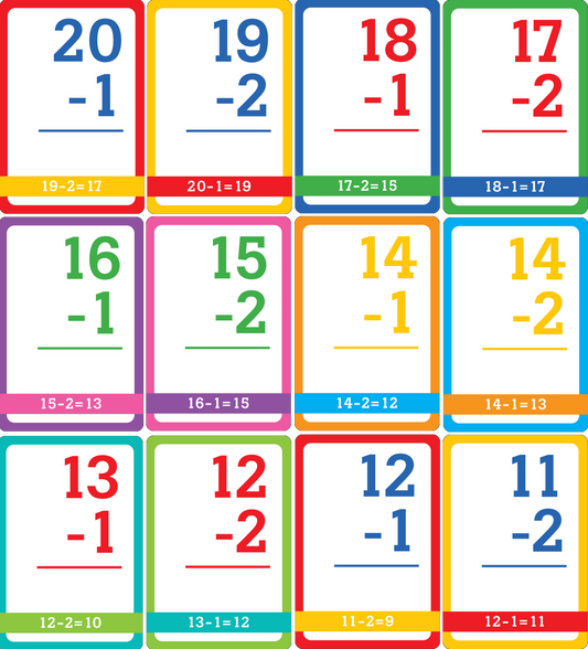 Subtraction Flash Cards
