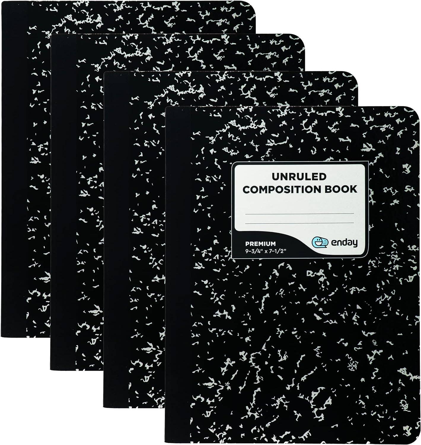 enday - Composition Book Unruled, Black Marble 100 Ct.