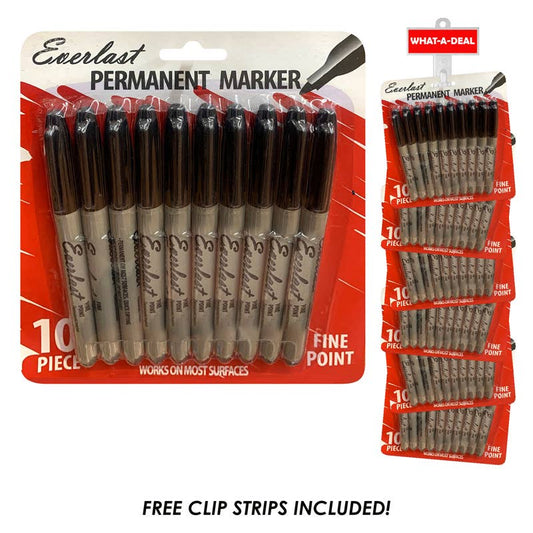 10 pack Black Permanent Markers