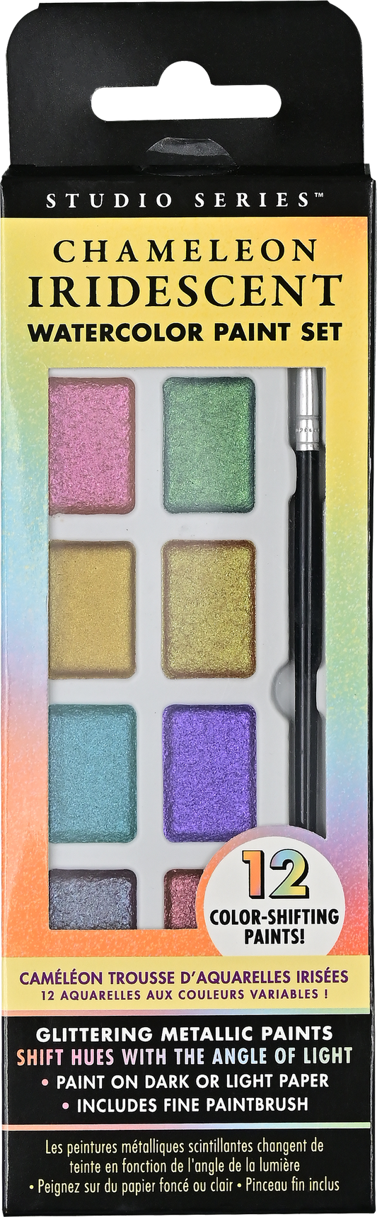 Peter Pauper Press - Chameleon Iridescent Watercolor Paint Set (12 colors)